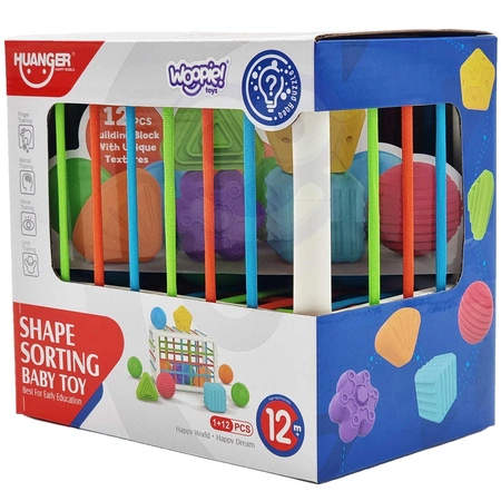 WOOPIE Elastyczna Kostka Sensoryczna Sorter dla Dzieci Kolorowe Kształty 13 el.