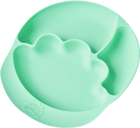 Nana's Manners GREEN Talerz silikonowy z przyssawką