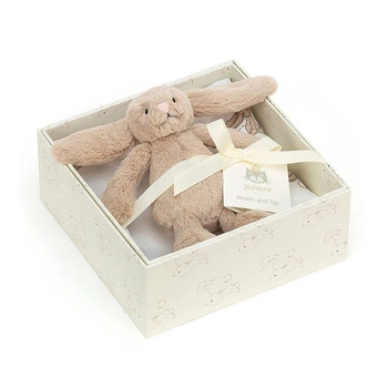 JellyCat Bashful Królik z pieluszką w pudełku 18cm