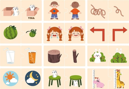 VIGA Drewniana Układanka Puzzle Przeciwieństwa