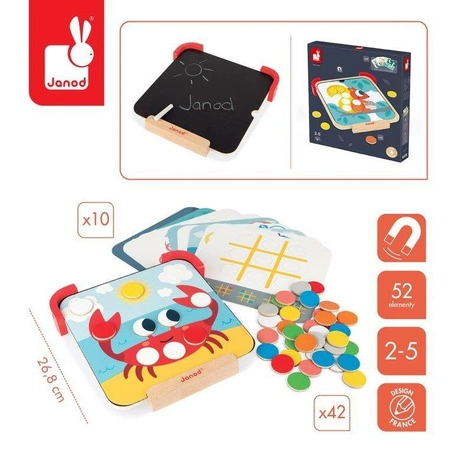 Układanka drewniana magnetyczna z tablicą Uczę się kolorów, Janod