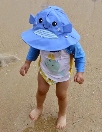 Zoocchini Pieluszka Kąpielowa z Czapką Wieloryb L