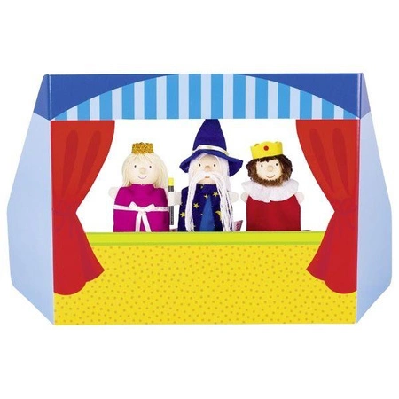 Mały teatrzyk kukiełkowy z księżniczką, królewiczem i czarodziejem, 51592-goki, zabawki kreatywne