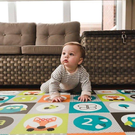 Dwustronna mata edukacyjna 140x100 cm Mülti, zwierzaki, bblüv