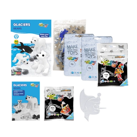 Jumping Clay | Zestaw kreatywny Lodowiec - Misie polarne