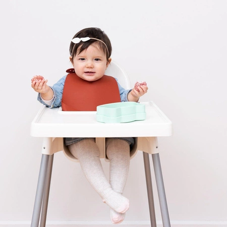 Zestaw śliniaków silikonowych z kieszonką We Might Be Tiny - Rust + Beige