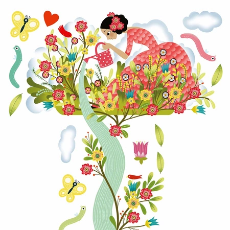 Naklejka miarka wzrostu ZACZAROWANY OGRÓD DD4041