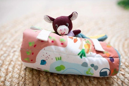 LILLIPUTIENS Mini - przytulanki rodzina krówek z rozkładaną matą Krówka Rosalie 2 lata+