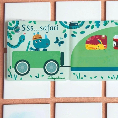 LILLIPUTIENS Magiczna rozkładana książeczka-harmonijka do kąpieli Safari Dżungla 12 m+