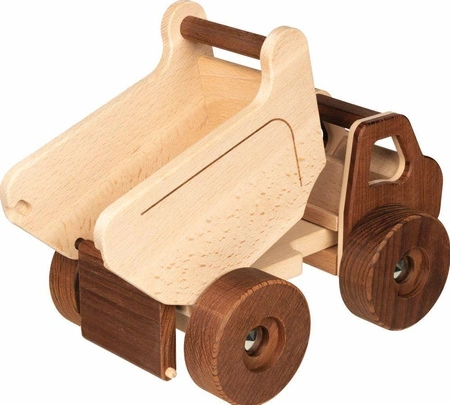 Samochód drewniany Wywrotka na kółkach 55882-Goki Nature, pojazdy dla dzieci