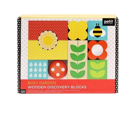 Petit Collage Drewniane Klocki Edukacyjne Ogród