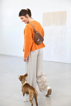 PALOPA Torebka nerka na smakołyki dla psa Emma teddy-fleece brown Edycja limitowana