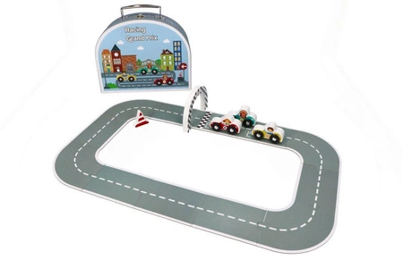 Tor wyścigowy z autkami w walizeczce