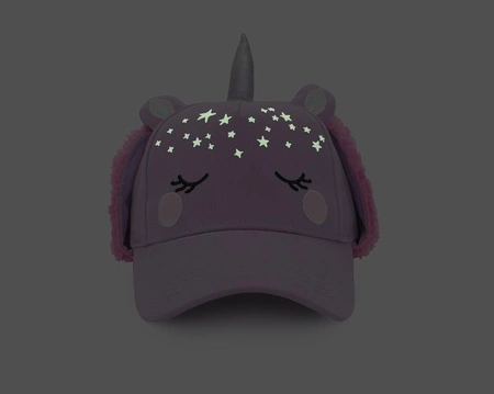 FlapJack Czapka Dziecięca z Daszkiem i Nausznikami 3D Jednorożec