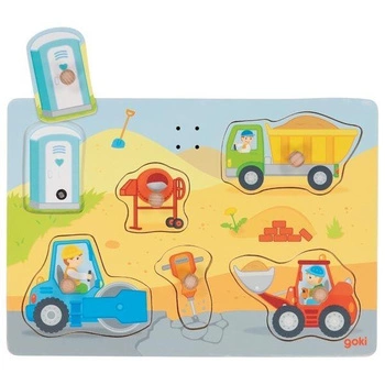 Drewniana układanka z dźwiękiem plac budowy 57369 Goki