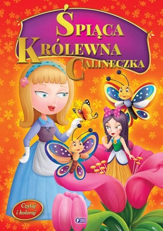 Śpiąca królewna Calineczka czytaj i koloruj