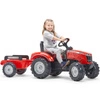 FALK Traktor Massey Ferguson Czerwony na Pedały z Przyczepką od 3 Lat