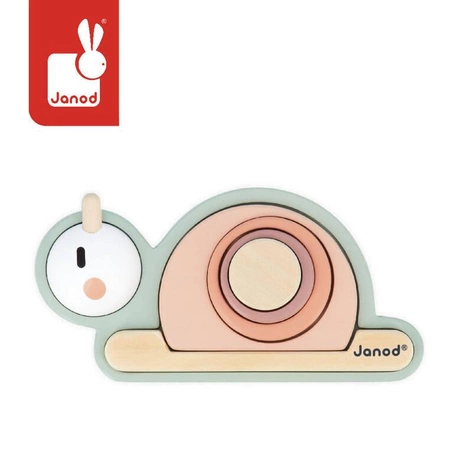 Drewniana układanka sensoryczna Ślimak Sweet Cocoon 12 m +, Janod