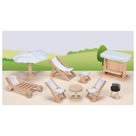 Meble dla lalek do domku zestaw ogrodowy Goki 51475