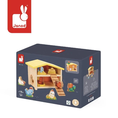 Drewniany domek Farma Mój pierwszy kurnik 18 m+, Janod