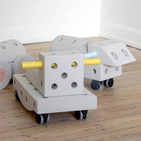 MODU Curiosity kit 4in1 - Kreatywne klocki rozwijające motorykę dużą, żółty