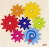 Tęczowe koła zębate - zabawka motoryczna, układanka, 58530-Goki, zabawki drewniane