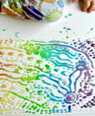 HeyDoodle Sensoryczna Mata Silikonowa 3D do Kolorowania Szept Wod