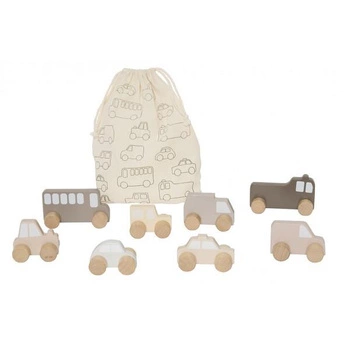 Zestaw drewnianych pojazdów, naturalnych Jabadabado
