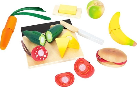 Zestaw śniadaniowy do krojenia z deską i nożykiem w skrzynce Small Foot 12331