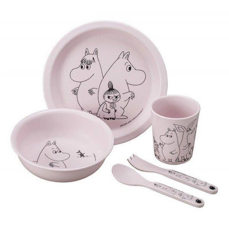 Zestaw naczyń i sztućców dla dziecka, 5 el., Muminki | Petit Jour Paris®