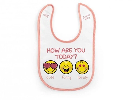 Śliniak bawełniany Smiley girl 4m+ 3 szt. LULABI