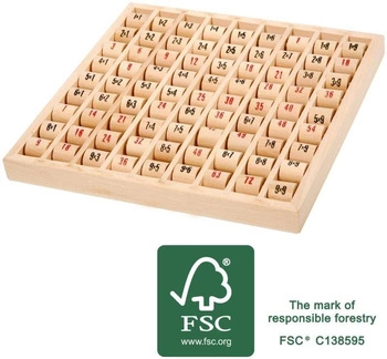 Tabliczka mnożenia, małe, obracane klocki drewniane, 11059-small foot, zabawki edukacyjne