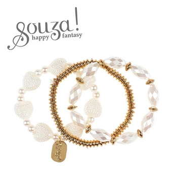 Souza! Bransoletki złoto-perłowe Liz 3 szt.