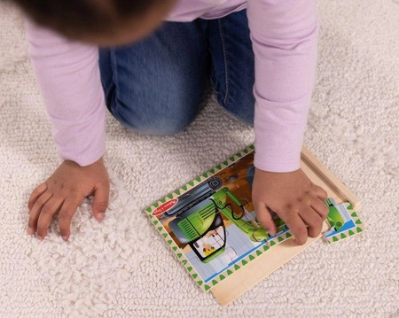 Puzzle drewniane 48 el Pojazdy budowlane 4w1 Melissa & Doug 13792