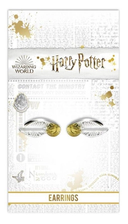 Złoty Znicz Posrebrzane Kolczyki Harry Potter