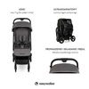 Easywalker Miley² Kompaktowy wózek spacerowy z torbą transportową Marble Grey