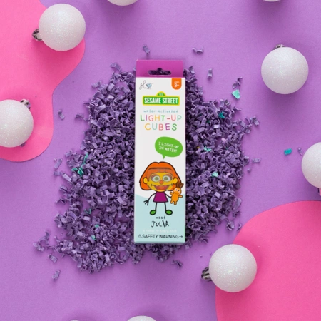 Glo Pals, Kostki sensoryczne świecące w wodzie Julia Ulica Sezamkowa - zabawka kąpielowa