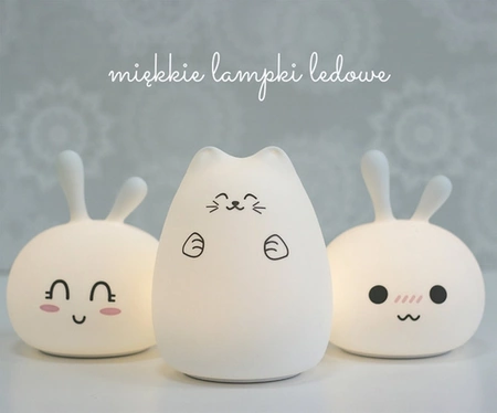 Kot Szczęściarz Lampka Silikonowa Biała Rabbit&Friends