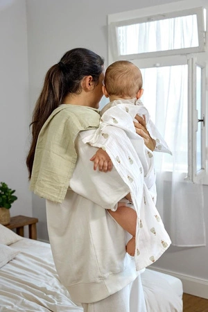 Lassig Bambusowy otulacz kocyk 120x120cm zestaw 2 szt. Happy Fruits Pear