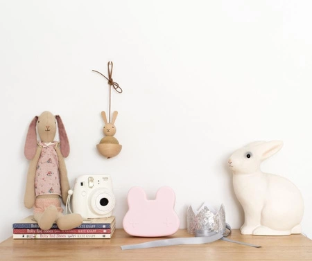 Zamykany silikonowy pojemnik Króliczek We Might Be Tiny - Powder Pink