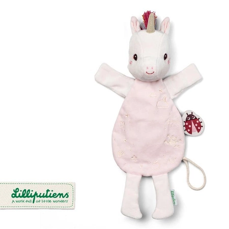 Lilliputiens Przytulanka komforter pacynka świecąca w ciemności Jednorożec Lena 0 m+