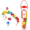 TOOKY TOY Drewniane Klocki Koraliki do Nawlekania Pojazdy Samochody 13 el.