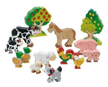 Figurki zwierząt, kolorowe zwierzątka wiejskie, goki