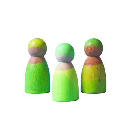 Drewniane figurki Przyjaciele 3 szt. Neon Green Grimm’s