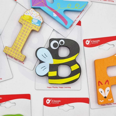 CLASSIC WORLD Drewniany Alfabet Zestaw Literek 26 szt.