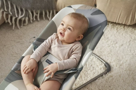 BABYBJORN - leżaczek BLISS COTTON, Khaki/Green Print