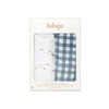 Lulujo Boho Kocyk Muślinowy Fish / Navy Gingham 2 szt.