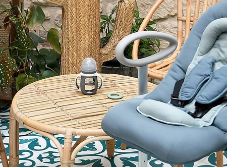 Beaba Szklana butelka treningowa w silikonowej osłonce 2w1 210 ml Mineral grey