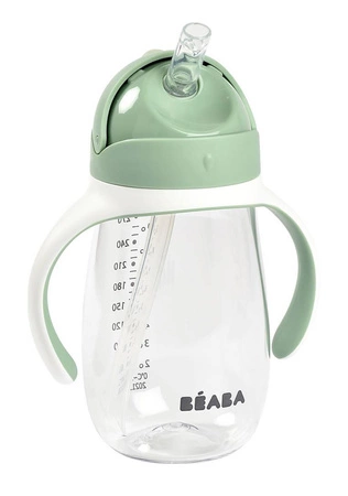 Beaba Bidon niekapek ze słomką tritanowy 300 ml Sage green