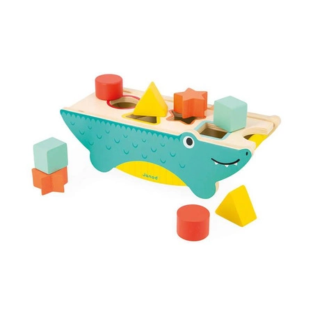 Drewniany sorter krokodyl Tropik 12m+, Janod